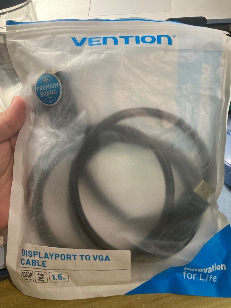 Vention Displayport to VGA Cable 1.5m (Category: Cables & Adaptors) located in Paranaque City. Submitted by lanas.x (Listing ID 1416316049, Image 1). Description: OPENED ONLY TO TEST RFS: NOT COMPATIBLE - Vention DisplayPort to VGA cable - Supports 1080P resolution - Plug-and-play for easy setup - 1.5 meters long - Premium brand.