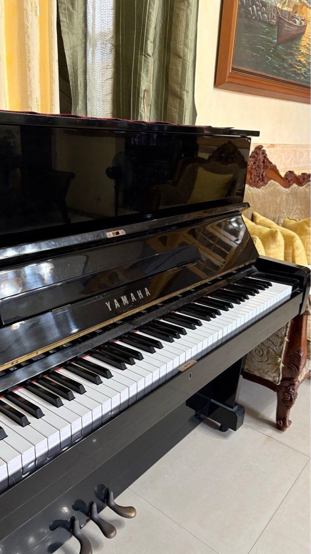 Yamaha U1 Piano (Category: Musical Instruments) located in Limay. Submitted by squishmallows.12 (Listing ID 1416275083, Image 2). Description: -Beautiful Yamaha upright piano. -Features a classic black finish and three pedals. -Made in Japan. -A great instrument for any aspiring musician or seasoned player. RFS: Owner migrated overseas .