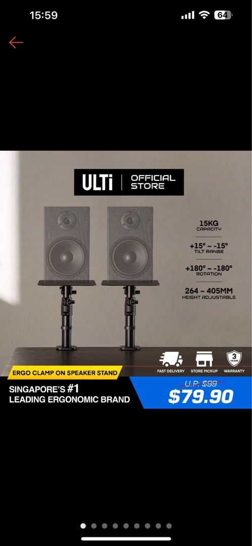 Adjustable Speaker Stands - Black65561063251841111