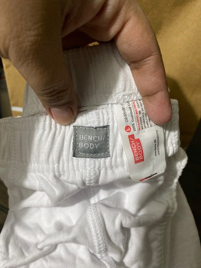 Bench Underwear Original with Receipt (Category: Underwear) located in Manila. Submitted by jadelacruz76097 (Listing ID 1416503442, Image 3). Description: Bought wrong sized of bench for underwear Too small for my son. Large waist is 32-34.