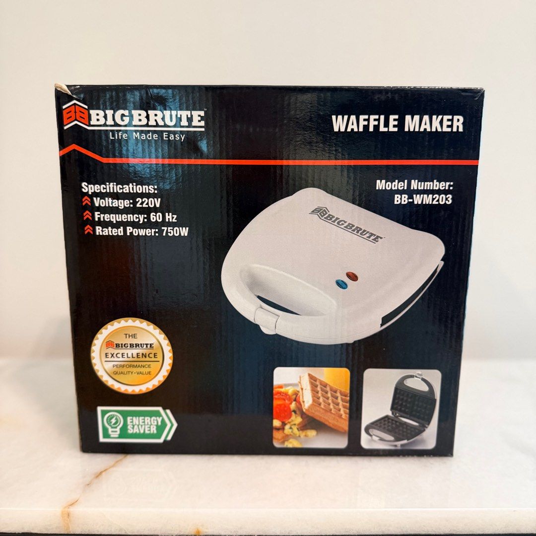 BIG BRUTE Waffle Maker (Category: Ovens & Toasters) located in Quezon City. Submitted by antler. (Listing ID 1416531651, Image 1). Description: CONDITION • Still working excellently •Times used: 3x • Flaws: Wire has black marks REASON FOR SELLING • Decluttering NOTES • No shipping of item without payment • No returns/refunds • Please manage expectations — this is a pre-loved item 🚚 Shipping via LBC/ GOGOEXPRESS / Grab / Lalamove/Transportify 💸 
