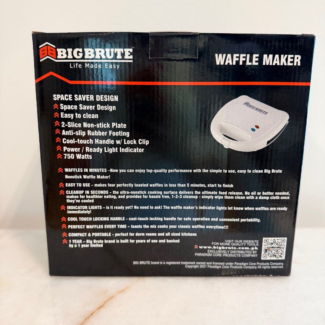 BIG BRUTE Waffle Maker (Category: Ovens & Toasters) located in Quezon City. Submitted by antler. (Listing ID 1416531651, Image 2). Description: CONDITION • Still working excellently •Times used: 3x • Flaws: Wire has black marks REASON FOR SELLING • Decluttering NOTES • No shipping of item without payment • No returns/refunds • Please manage expectations — this is a pre-loved item 🚚 Shipping via LBC/ GOGOEXPRESS / Grab / Lalamove/Transportify 💸 