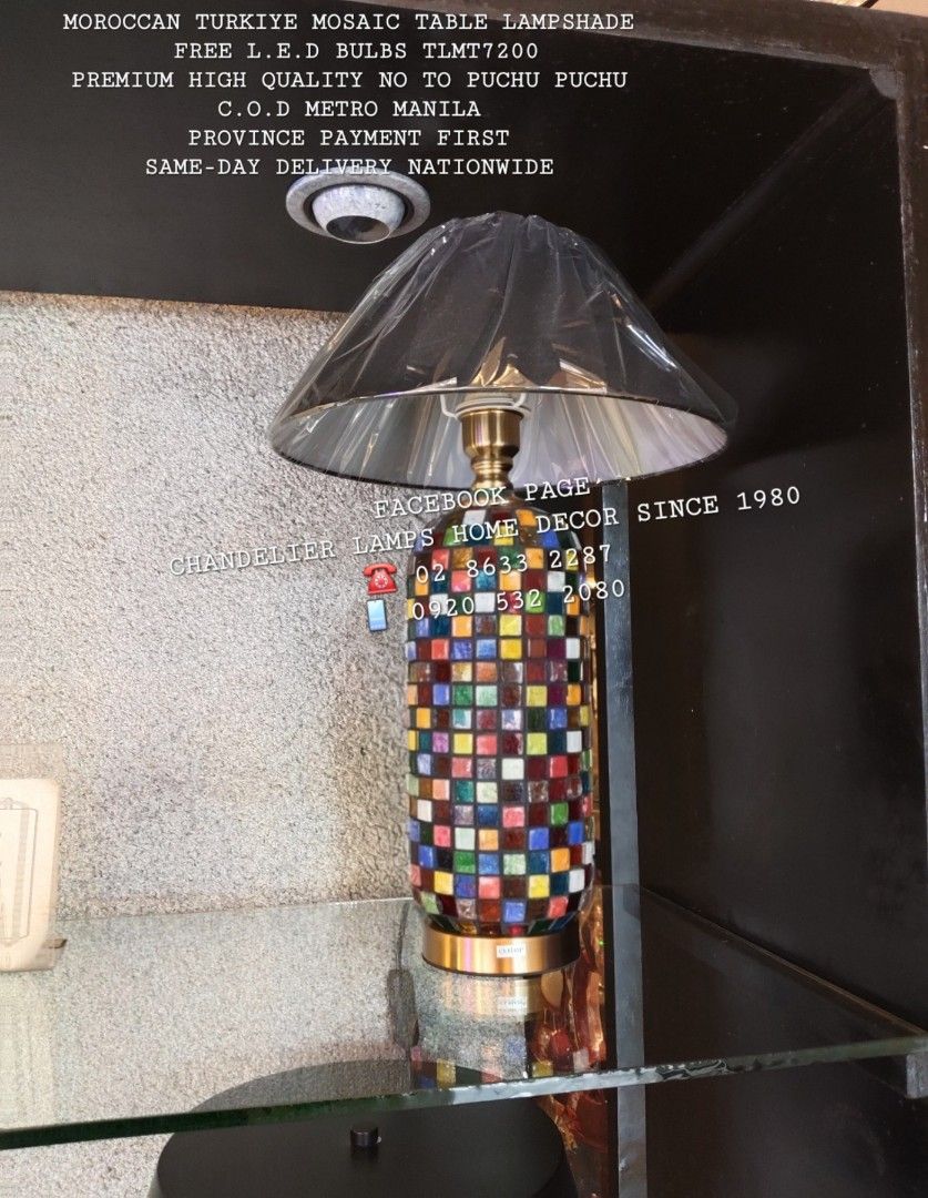 Black Moroccan table lampshade. (Category: Lighting) located in Manila. Submitted by aranyailawan (Listing ID 1416527457, Image 1). Description: C.O.D Metro Manila only W/ delivery fee PAYMENT FIRST Province Area W/ Shipping fee FACEBOOK PAGE Chandelier Lamps Home Decor Since 1980 ☎️ 02 8633 2287 📱0920 532 2080#HomeDecor - #InteriorDesign - #HomeStyle - #InstaHomeDecor - #HomeInspiration - #HouseGoals - #InteriorLovers - #HomeInspo - #InteriorSt