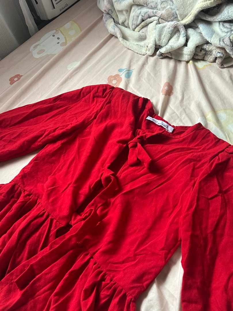 BSCO chinese style ribbon top (Category: Blouses) located in Quezon City. Submitted by angelreyes0001 (Listing ID 1416498052, Image 2). Description: peplum deep red color flattering color and style perfect for chinese new year XXS on tag but best fit XS to S bnew and never used.