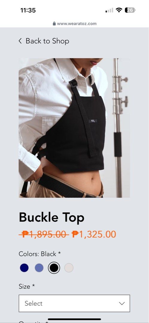 Atoz - Buckle Top - Black (Category: Sleeveless) located in Quezon City. Submitted by dnnc__ (Listing ID 1416542795, Image 1). Description: A to Z buckle top black - Small.