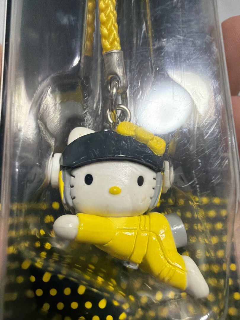 Eight Ranger 2 Hello Kitty Keychain (Category: Character Goods) located in Cainta. Submitted by preloveddeclutterr (Listing ID 1416532164, Image 3). Description: HK COLLECTIBLE FROM JAPAN *Sold for ₱450+/¥1000+ online 7-ELEVEN convenience stores x Eight Ranger 2 Hello Kitty charm keychain released in 2014 - Eight Ranger 2 Kitty keychain - Features Hello Kitty in a yellow outfit and black cap - Brand new, in original packaging - Comes with a yello