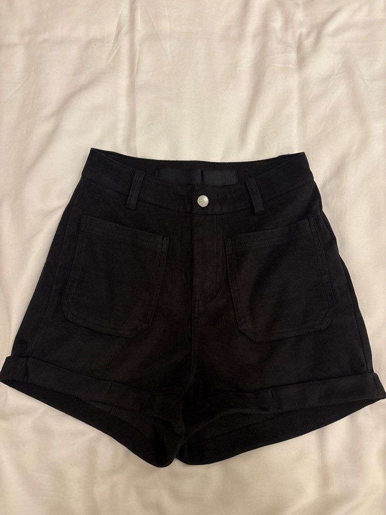 High waist Black Suede Shorts (Category: Shorts) located in Manila. Submitted by b_fashion_closet (Listing ID 1416578723, Image 1). Description: Bought in Australia.
