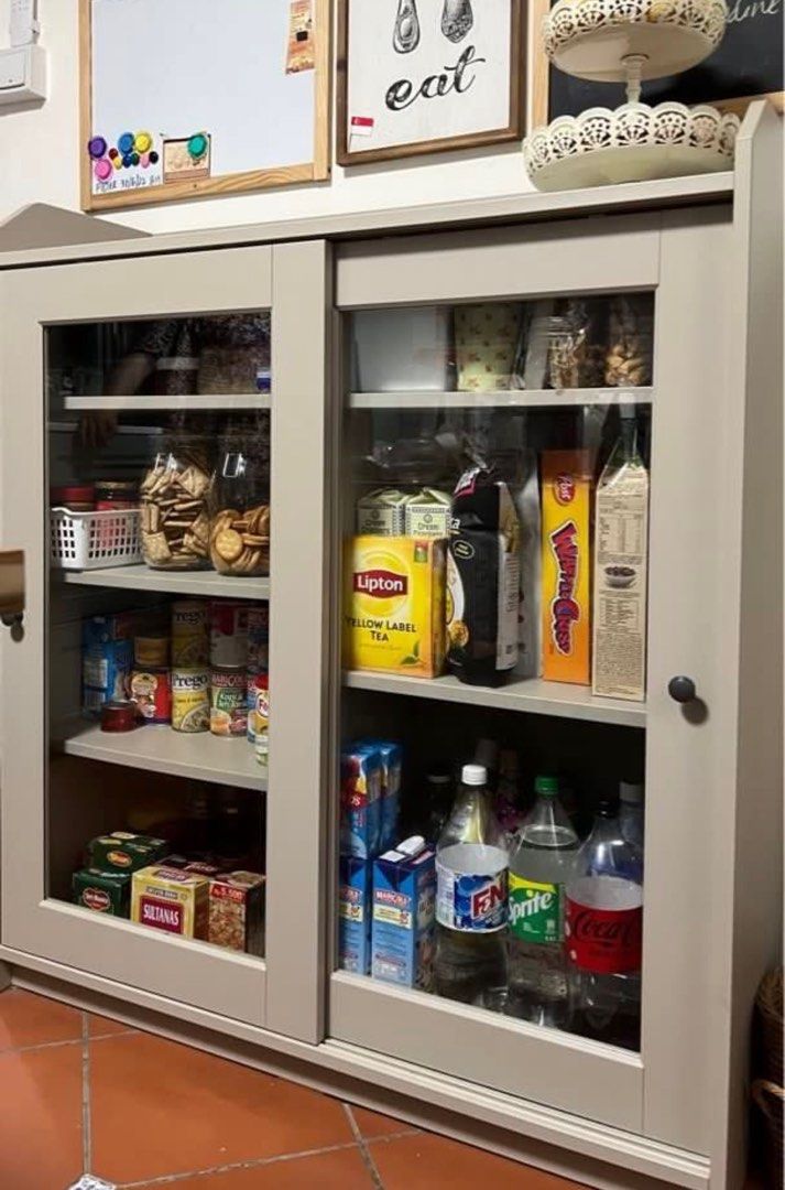 IKEA HAUGA Kitchen Cabinet with Sliding Doors, Furniture & Home Living ...
