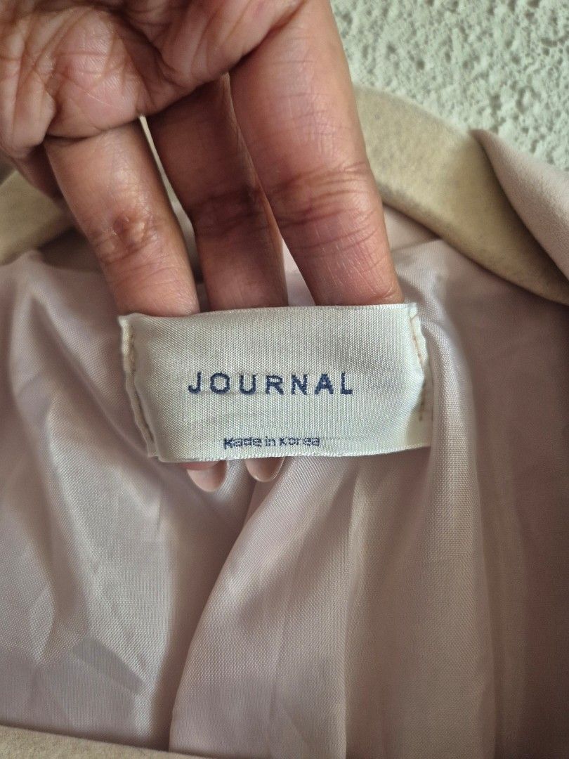 Korean Long Oversized Blazer - Made in Korea (Category: Coats, Jackets and Outerwear) located in Manila. Submitted by belovedbyjess (Listing ID 1416531443, Image 3). Description: - Light pink double-breasted blazer - Features two front pockets - Button closure - Made in Korea - Brand: Journal For reference: My bust is 36, waist 30, height is 5 flat. Long sakin, above the knee. .