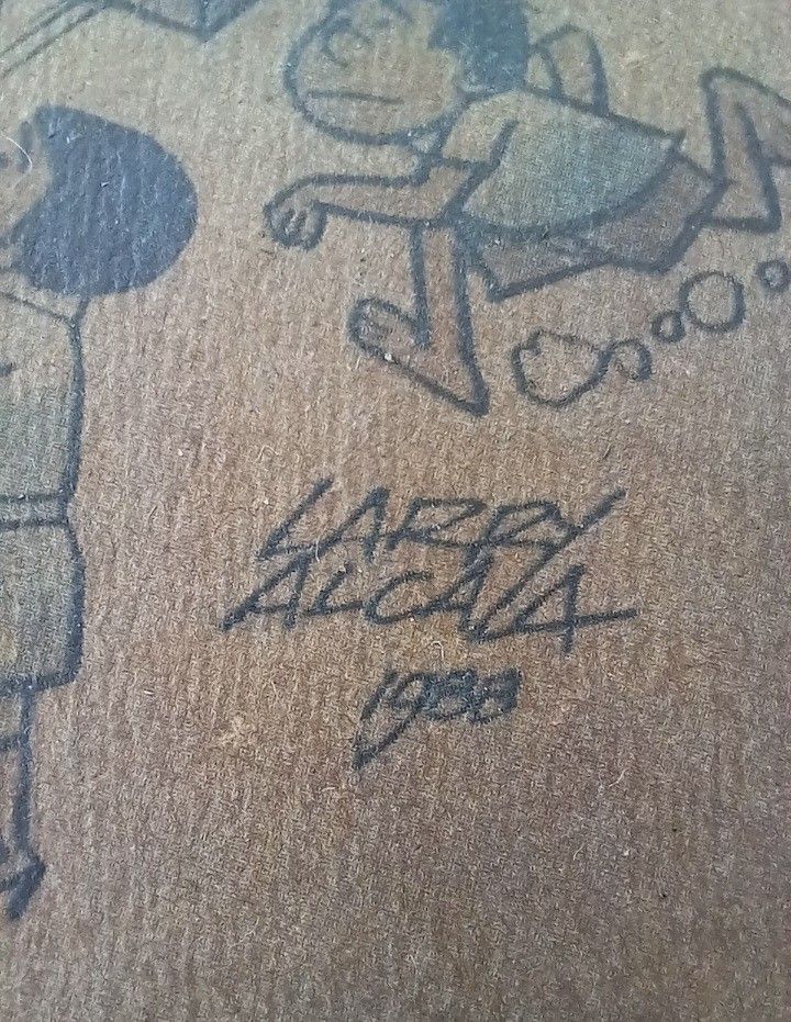Larry Alcala '88 (Category: Art & Prints) located in Muntinlupa City. Submitted by voltlovebird (Listing ID 1416544127, Image 3). Description: sale as is, check mabuti photos. possible original. why? * size itself (big) * texture of paper used * blotted ink.. zoom in.. pagkakaalam ko kpg tumagal ang ink meron syang shadow in or blotted kc nag spread na sa papel ng matagalan since 1988 * ung paper tape sa likod, brittle na, meron portion sa baba n