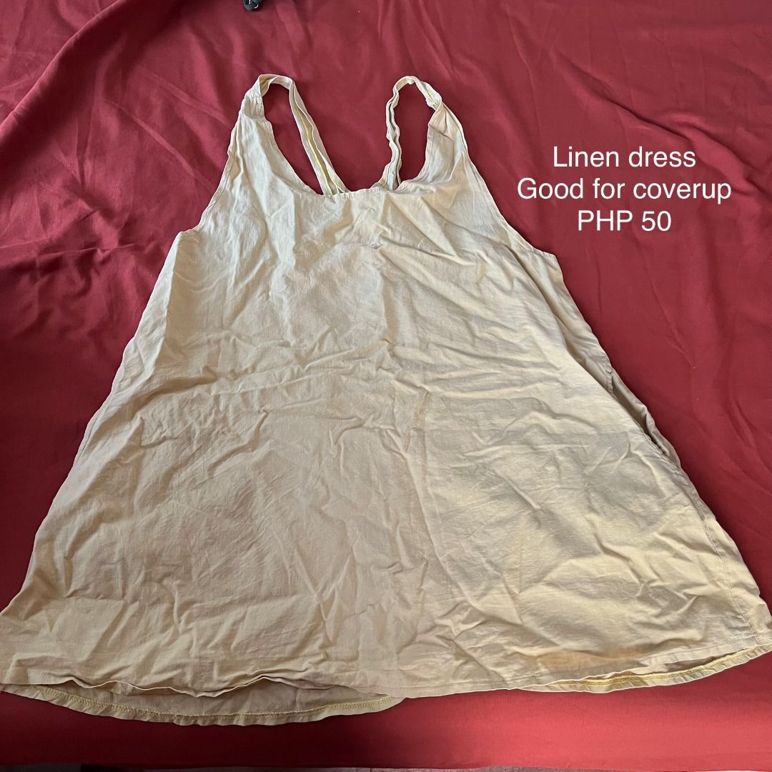 Linen Dress Coverup (Category: Dresses) located in Cebu City. Submitted by vstesing (Listing ID 1416509357, Image 1). Description: - Linen coverup dress - Yellow color - Scoop back design - Comfortable and simple style - Ideal for beach or casual wear.