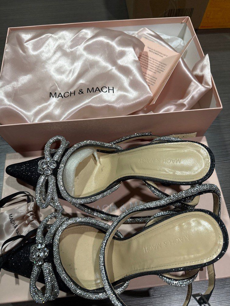 Mach & mach crystal- embellished double bow glitter pumps (Category: Heels) located in Makati City. Submitted by misstakes27 (Listing ID 1416460282, Image 3). Description: .