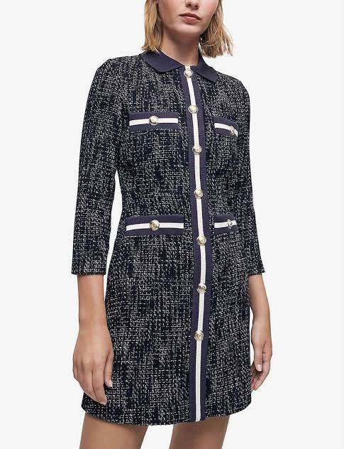 Maje reniga tweed dress (Category: Dresses) located in Davao. Submitted by quickootd (Listing ID 1416501937, Image 1). Description: Xs-S authentic maje tweed dress super pretty and elegant.