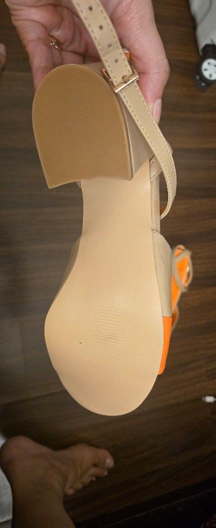 Orange and Beige Sandals (Category: Flats & Sandals) located in Quezon City. Submitted by PreLovedByMrsAL (Listing ID 1416486377, Image 2). Description: - Stylish orange and beige sandals - Features an ankle strap - Comfortable block heel - Textured sole for added grip - Genuine leather material - Brand name detail on insole Miriade is an Italian shoe and bag brand NEVER been used. bought it in it's Milan store.