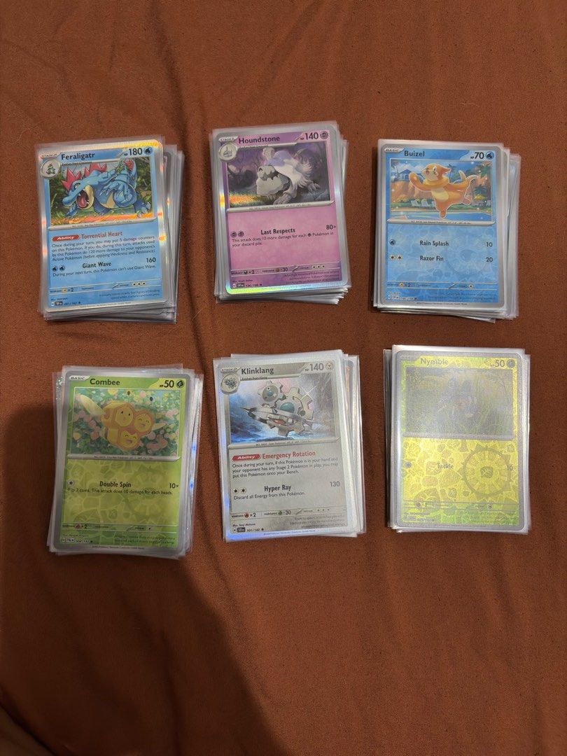 Pokemon Bulk Cards 650+ pcs (Category: Raw Singles) located in Quezon City. Submitted by rlb_main03 (Listing ID 1392509305, Image 2). Description: Original Pokémon Cards Straight from booster packs Quality: Near mint All cards come with a sleeve Selling pokemon cards from my collection Basic - 550+ pcs Holo/Reverse holo - 100+ pcs RFS: decluttering.