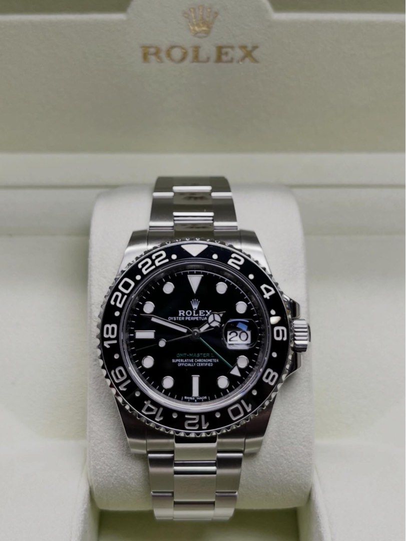 Rolex GMT-Master II Green Arrow | 2017 (Category: Luxury Watches) located in Muntinlupa City. Submitted by carlos_g (Listing ID 1416589406, Image 1). Description: Rolex GMT Master II Green Arrow | 2017 Ref: 116710LN | 40mm Condition: 9.5/10 | Complete Set Location: Meetups available upon request Always open for authentication.
