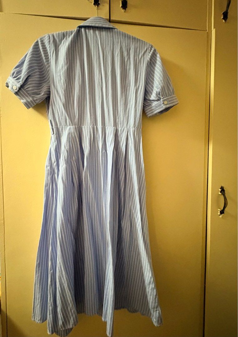 Sentubila Striped Dress (Category: Dresses) located in Manila. Submitted by saltedeggwings (Listing ID 1416473826, Image 2). Description: - size M - classic blue and white striped pattern - collared neckline - fitted waist, flared hem.