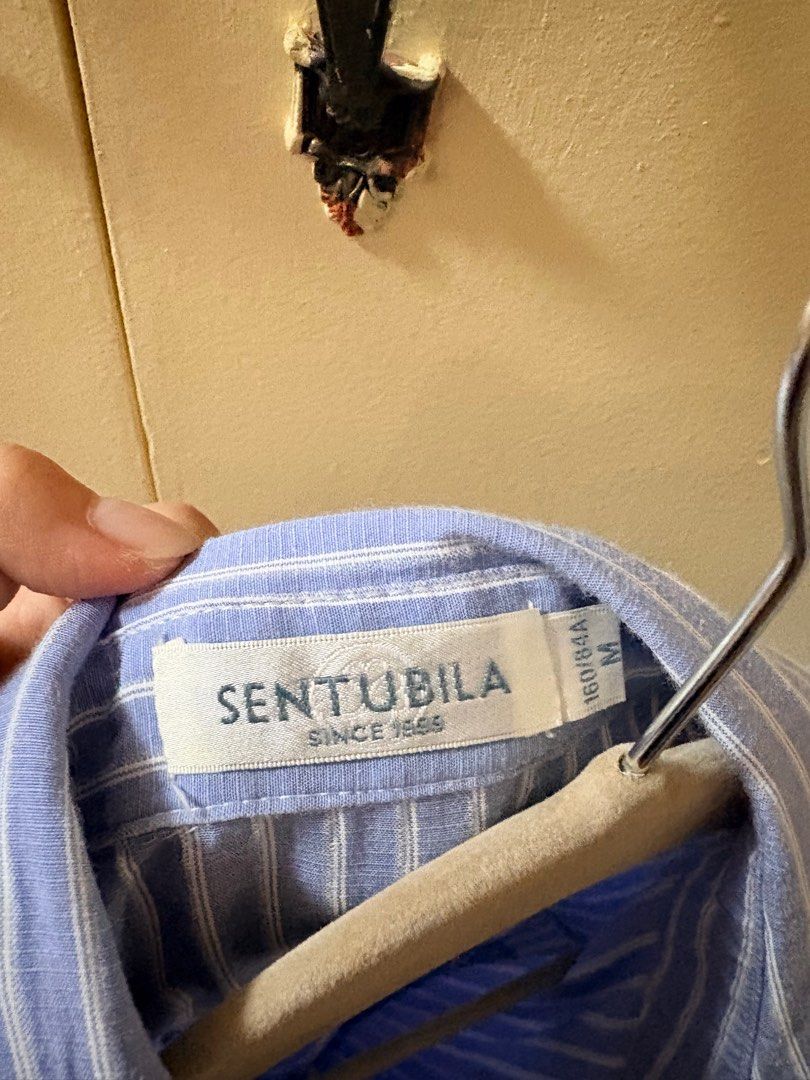 Sentubila Striped Dress (Category: Dresses) located in Manila. Submitted by saltedeggwings (Listing ID 1416473826, Image 3). Description: - size M - classic blue and white striped pattern - collared neckline - fitted waist, flared hem.