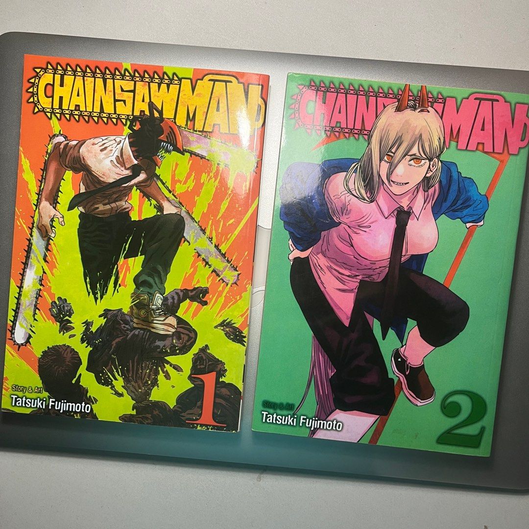 [SET] Chainsaw Man Volume 1 and 2 (Category: Comics & Manga) located in Manila. Submitted by 9013cm (Listing ID 1416621495, Image 1). Description: ₱550 STRICTLY SET English Text/translation LOCATION: Sampaloc Manila MOP: GCash, Maya MOD: Lalamove, J&T.
