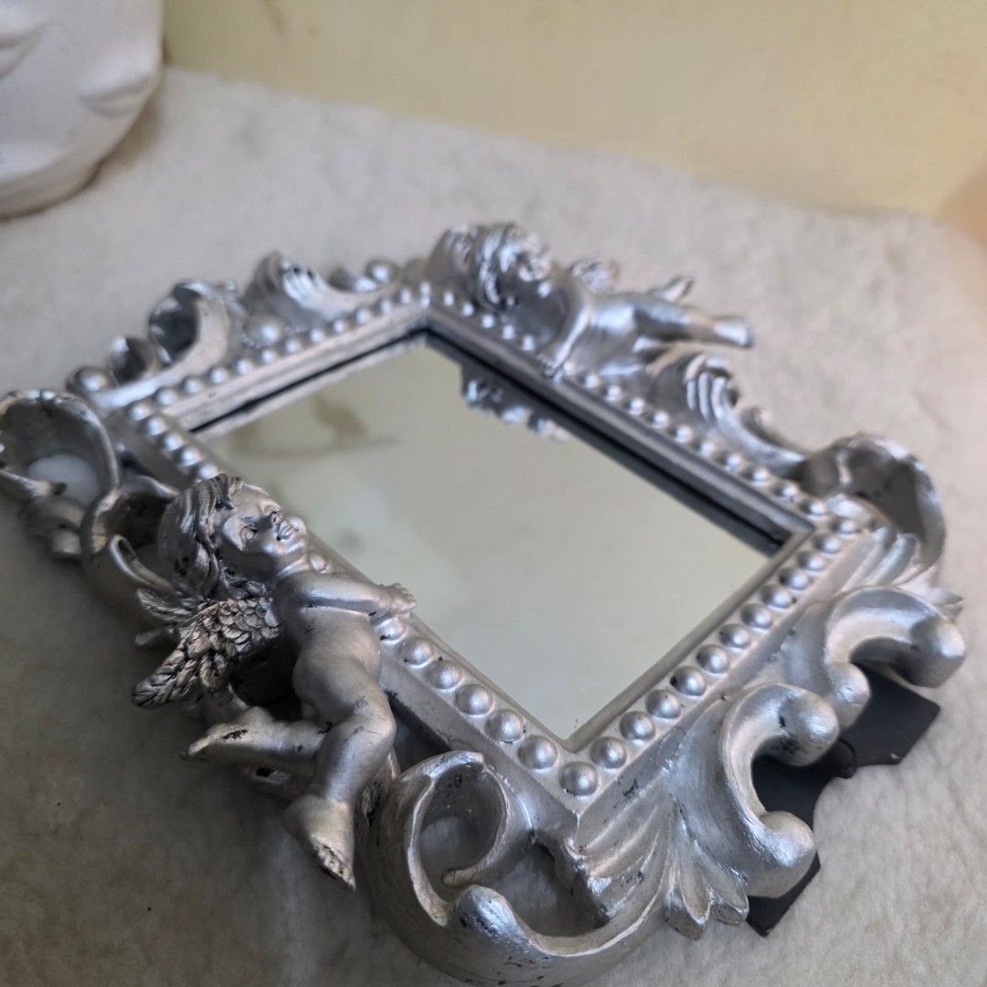 Silver Toned Vintage Looking Standing Picture Frame / Mirror (Category: Frames & Pictures) located in Binangonan. Submitted by makoleksyon (Listing ID 1416536566, Image 2). Description: Brand new with box pwede pang gift ganda ng quality mabigat bought in Japan.