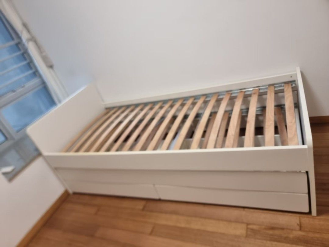 Single IKEA bed (Category: Other Home Furniture) located in Singapore. Submitted by veliar888_limited_reply (Listing ID 1416440821, Image 1). Description: Fixed price with free delivery. non negotiable. pay via "buy" button..