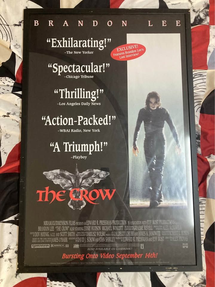 The Crow - Home Video Poster (Framed) (Category: CDs & DVDs) located in Makati City. Submitted by asctoysltdph (Listing ID 1416435632, Image 1). Description: I'm selling this original home video poster release of The Crow Perfect for Movie Memorabilia Collectors and Enthusiasts. Payment method: Bank transfer / GCash .
