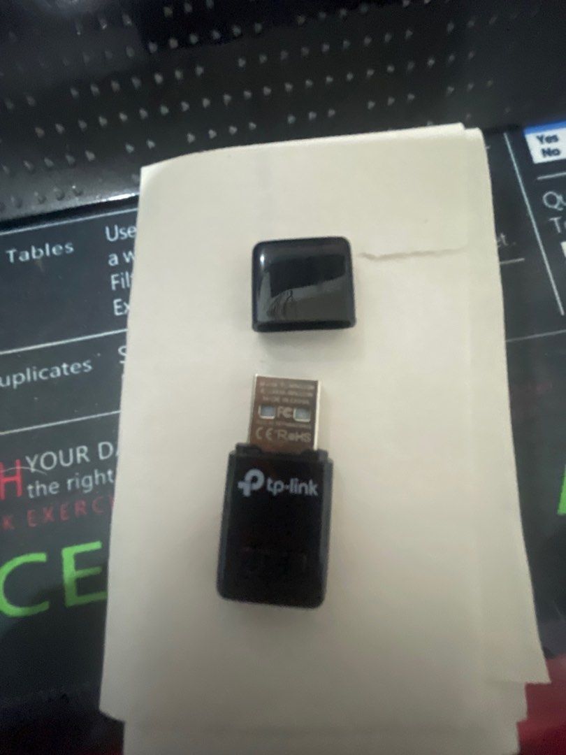 TP-Link USB WiFi Adapter (Category: Networking) located in Manila. Submitted by noobsaibot84901 (Listing ID 1416478490, Image 1). Description: - TP-Link USB WiFi adapter - Black color - Includes protective cap - Connect to wireless networks - Compact and easy to use.