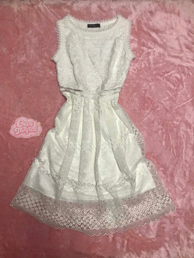 White Lace Dress (Category: Dresses) located in Cebu City. Submitted by alwayssecondoption (Listing ID 1416522810, Image 1). Description: Pre-owned item from my personal wardrobe (not thrifted/ukay). Well taken care of, in good condition. RFS: Decluttering.