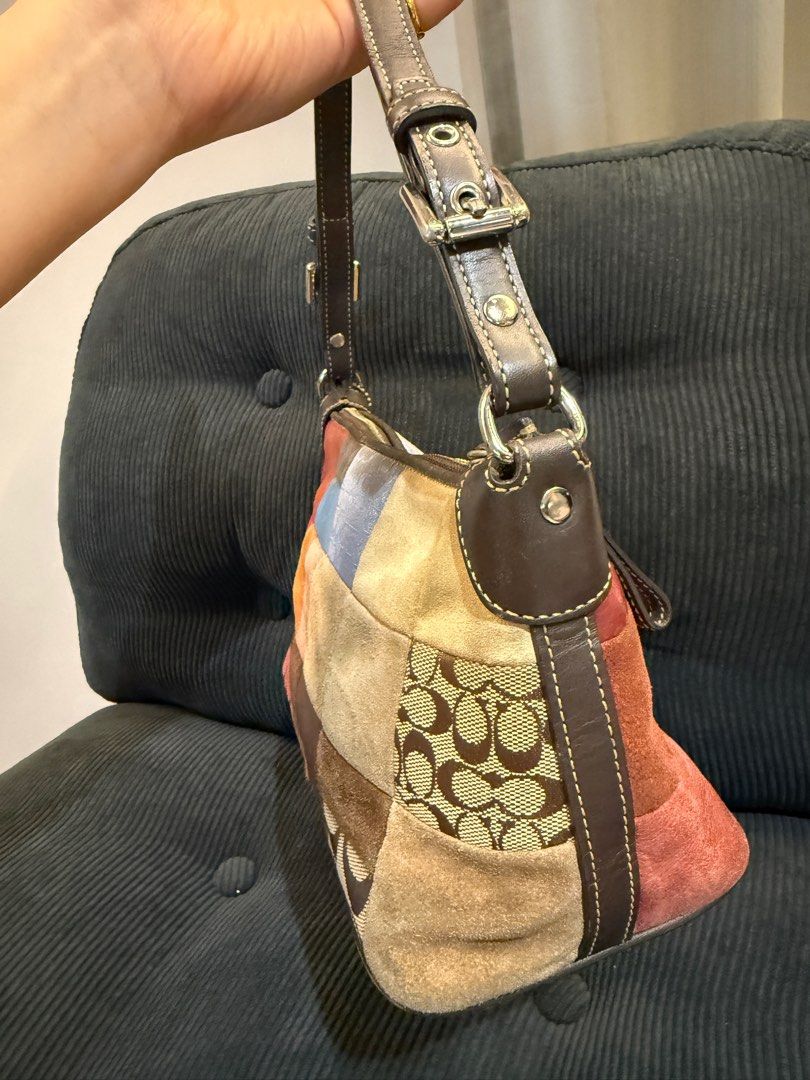 Coach patchwork tote signature - 【美品】Coach Patchwork Tote Bag 
