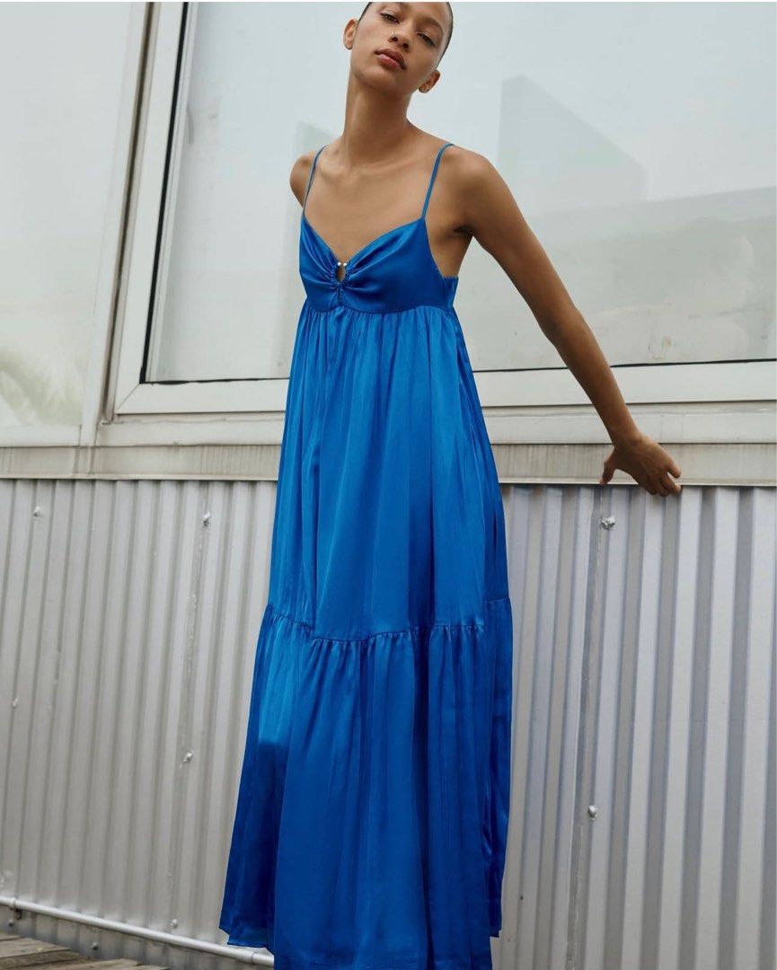Zara Blue Maxi Dress (Category: Dresses) located in Makati City. Submitted by elle_closetsale (Listing ID 1416545195, Image 1). Description: 👗 last price posted 👗 worn once only! 👗 can send ww pics.