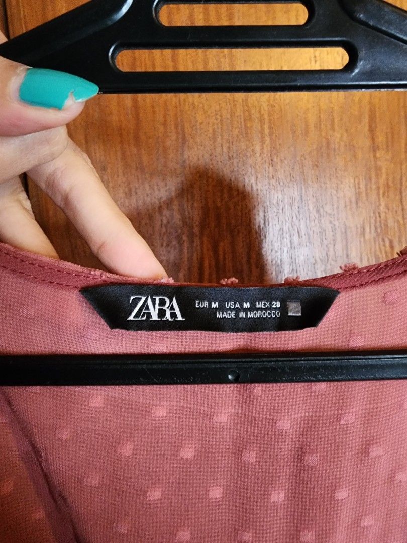 ZARA DUSTY ROSE DRESS (Category: Dresses) located in Muntinlupa City. Submitted by trishdlf (Listing ID 1416573221, Image 3). Description: - Zara dusty rose dress - Size M - Long sleeves - Tie detail at waist - Textured, dotted fabric - Lightweight material, super breezy for hot days - Size: M Discounts for 3 or more items MOP: BPI/Gcash Shipping thru Gogoxpress c/o buyer.