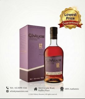GlenAllachie 12 Year Old, Bourbon, Oloroso Sherry, Pedro Ximénez Sherry, Red Wine & Virgin Oak Cask, 46% whisky bottle
