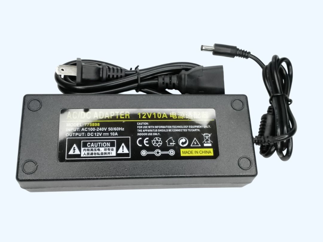 AC/DC POWER SUPPLY ADAPTER 10A 12V FOR CCTV (Category: Electrical, Adaptors & Sockets) located in Quezon City. Submitted by besteinpc (Listing ID 1413067843, Image 3). Description: AC/DC POWER SUPPLY ADAPTER 10A 12V FOR CCTV FEATURES: 👉Input Voltage: 100~240VAC 50/60Hz 👉Plug: US Standard Plug 👉Output: DC 12V 10A 👉DC Tip: 5.5mm x 2.5mm/ 0.2in x 0.1in 👉Cable length: 190cm/74 inch 👉Package Weight: Approx. 600g BENEFITS: 👉Switching Power Suppl
