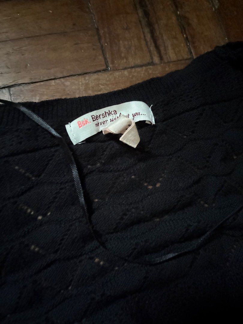 Bershka Black Knitted Cardigan (Category: Coats, Jackets and Outerwear) located in Cainta. Submitted by cocaclutter (Listing ID 1413084131, Image 2). Description: - Versatile for layering - Super nicee - Vintage Bershka Only accepting GCash payments. Dm for more details !.