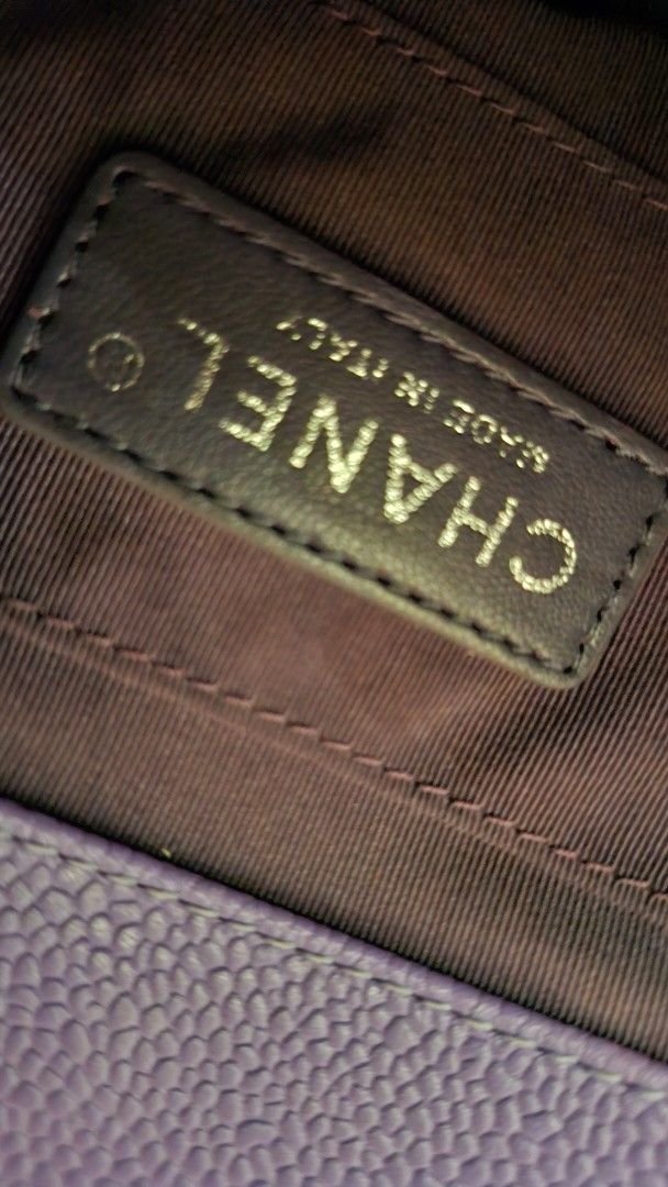 Chanel Leather Crossbody Bag (Category: Luxury Bags & Wallets) located in Quezon City. Submitted by denisebuan.1 (Listing ID 1413179111, Image 2). Description: Chanel timeless cross body bag in purple hardly used like new impulse buy and realized i dont like the color no inclusions.