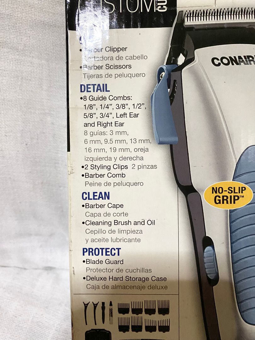Conair Haircut Kit (Category: Men's Grooming) located in Manila. Submitted by missberns (Listing ID 1413086881, Image 3). Description: * IMPORTANT!! This uses 110 V. You will need a converter. * Missing two guide combs and regular comb. LONG LASTING. Self-sharpening stainless steel blades. .
