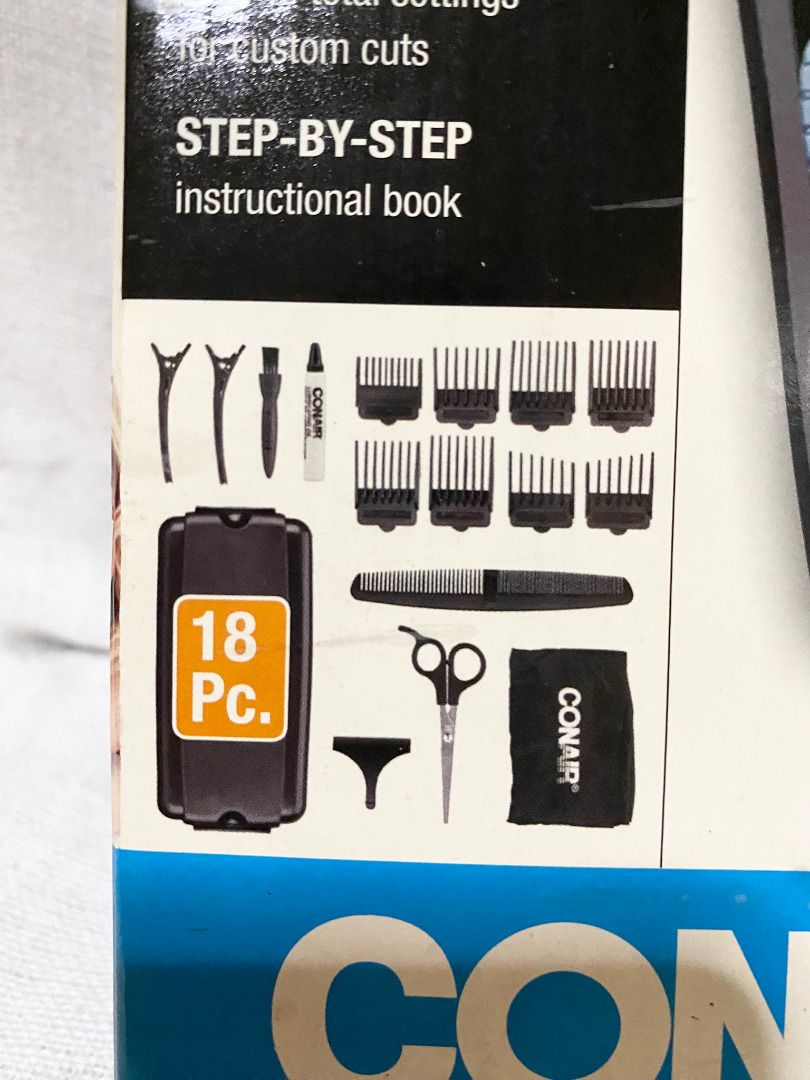Conair Haircut Kit (Category: Men's Grooming) located in Manila. Submitted by missberns (Listing ID 1413086881, Image 2). Description: * IMPORTANT!! This uses 110 V. You will need a converter. * Missing two guide combs and regular comb. LONG LASTING. Self-sharpening stainless steel blades. .