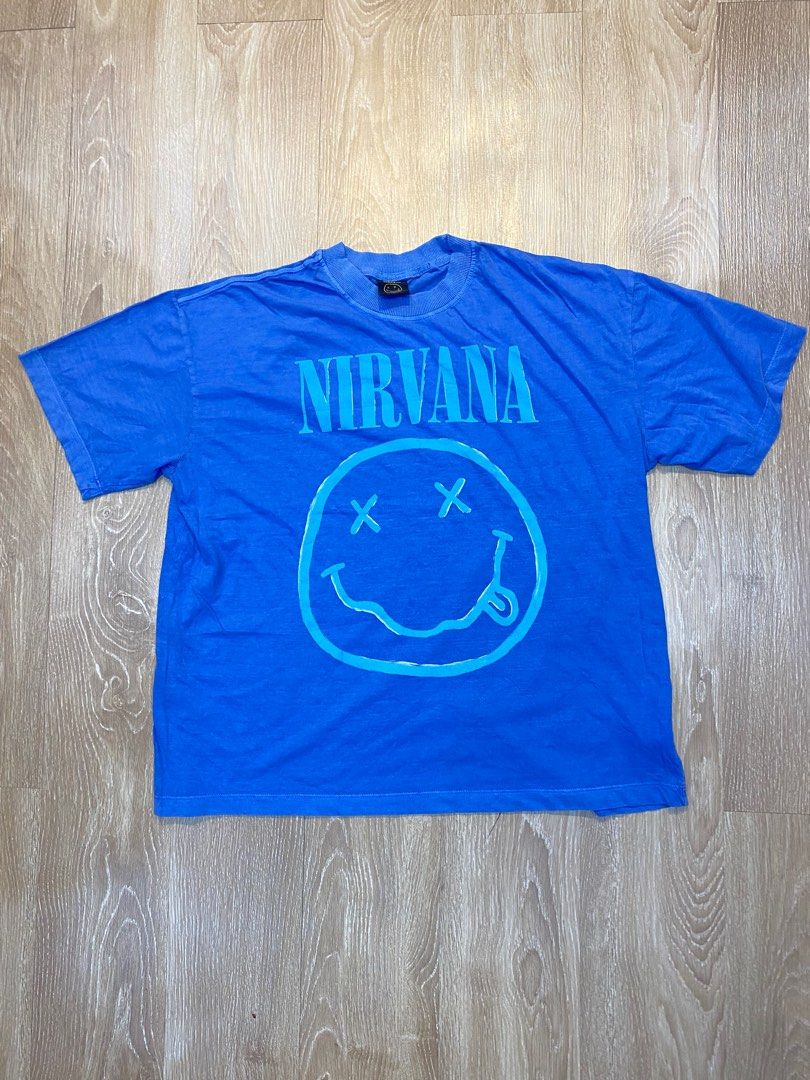 Cotton on Nirvana Smiley Face Graphic Tee (Category: Tshirts & Polo Shirts ) located in Rizal. Submitted by robert015 (Listing ID 1413184206, Image 1). Description: Cotton On Nirvana (Bangladesh) Medium to Large fit 289!! - Nirvana smiley face graphic tee - Short sleeves - Crew neck - Nirvana logo on chest - Made of soft material.