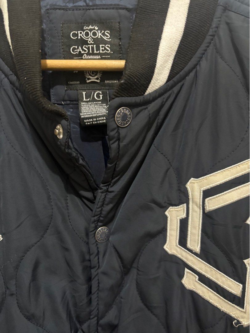 Crooks&Castles Varsity Jacket (Category: Activewear) located in Bacoor. Submitted by basicthrift (Listing ID 1413129007, Image 2). Description: Large on tag can fit xl.