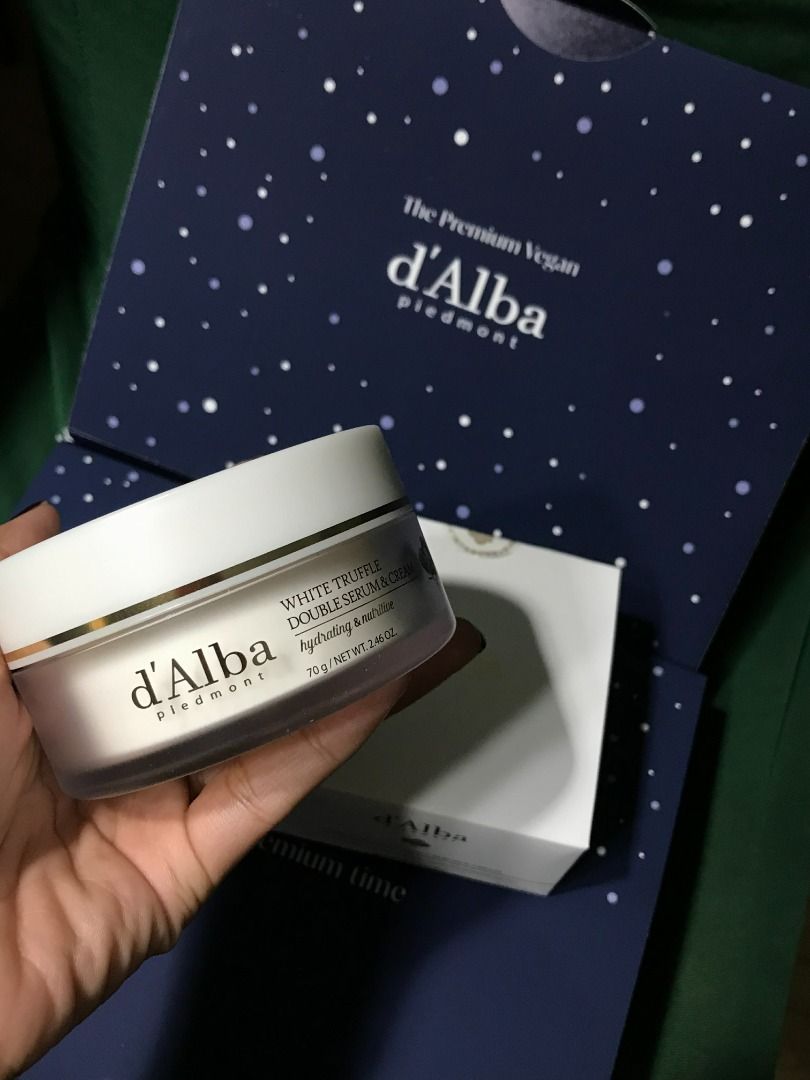 D’Alba Double Serum & Cream 70g (Category: Face Care) located in Paranaque City. Submitted by genxie_ (Listing ID 1413097207, Image 3). Description: D’Alba Double Serum & Cream (70g) A 2-in-1 skincare essential that combines serum and cream in one jar. Helps deeply hydrate, nourish, and improve skin texture while keeping skin soft, smooth, and glowing all day. ✔ Brand new / sealed ✔ Onhand – ready to ship ✔ Original (QR code on box for authentici