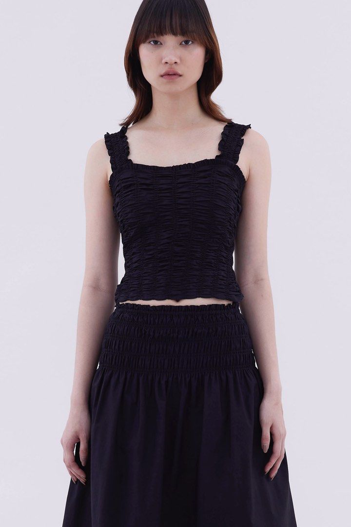 Editor’s Market Triscilla Ruffle Trim Smock Top (Category: Blouses) located in Quezon City. Submitted by mdlrrr (Listing ID 1413070995, Image 1). Description: Used twice! Love this top and the flattering fit! Rfs: Decluttering .