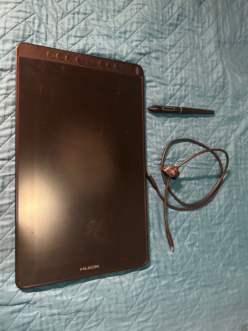 Huion Kamvas 13 (Category: Others) located in Porac. Submitted by declutterguy77 (Listing ID 1413115105, Image 1). Description: Selling my daughter's Huion Kamvas 13 (Model GS1331) pen display tablet. This unit is heavily used but 100% functional. It has visible scratches and signs of wear on the screen and body from regular digital drawing use (see photos), but display, pen input, buttons, and ports all work properly. It was personally used with