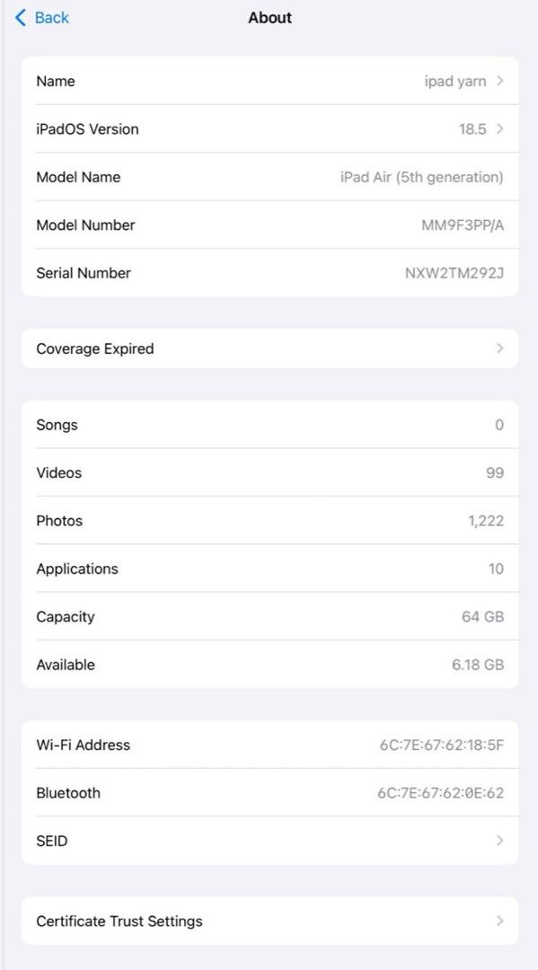 Ipad Air 5th Gen (Category: iPad) located in Manila. Submitted by jairorogelio (Listing ID 1413146584, Image 3). Description: Issue: No Front Cam and Nabasa screen pero working good pa din Negotiable pa ung price.
