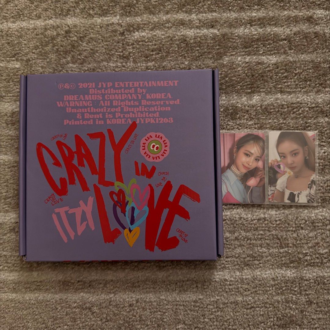 ITZY Crazy in Love Lia Version Album (Category: K-Wave Merchandise) located in Quezon City. Submitted by stanyscart (Listing ID 1413214844, Image 1). Description: - Complete inclusions - Lia version - See photos for photocard pulls .