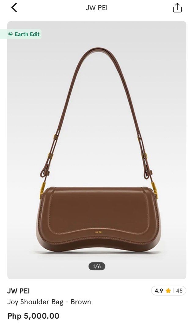 JW PEI Joy Shoulder Bag - Brown (Category: Shoulder Bags) located in Quezon City. Submitted by nikabc (Listing ID 1413054531, Image 1). Description: JW Pei Joy Shoulder Bag – Brown Condition: • Barely used (2-3x only) • No major signs of wear • Only stored in cabinet Retail Price: ₱5,000 RFS: Decluttering 💬 DM for price & details .