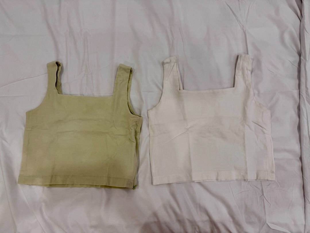 Linen Square Cropped Tank (S) (Category: Sleeveless) located in San Juan City. Submitted by declutterbymicah (Listing ID 1413091729, Image 1). Description: 💌 DETAILS: - Linen Square Cropped Tank (S) - Sizes: S - PHP 150 per piece, PHP 250 for both - SF/Grab/Lalamove to be shouldered by the buyer..