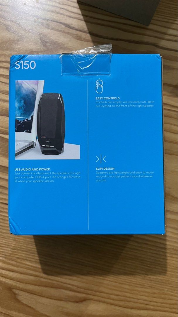 Logitech S150 2.4W USB Stereo Speakers (Category: Soundbars, Speakers & Amplifiers) located in Manila. Submitted by decluttify (Listing ID 1413136495, Image 2). Description: - Logitech S150 USB Stereo Speakers - Easy volume and mute controls on the right speaker - Connects via USB-A - Lightweight and portable design - 2.4W peak power .