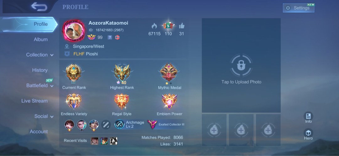 Mlg Account Mobile Legends Account (mlbb) - Exalted Collector III, Video Gaming ...