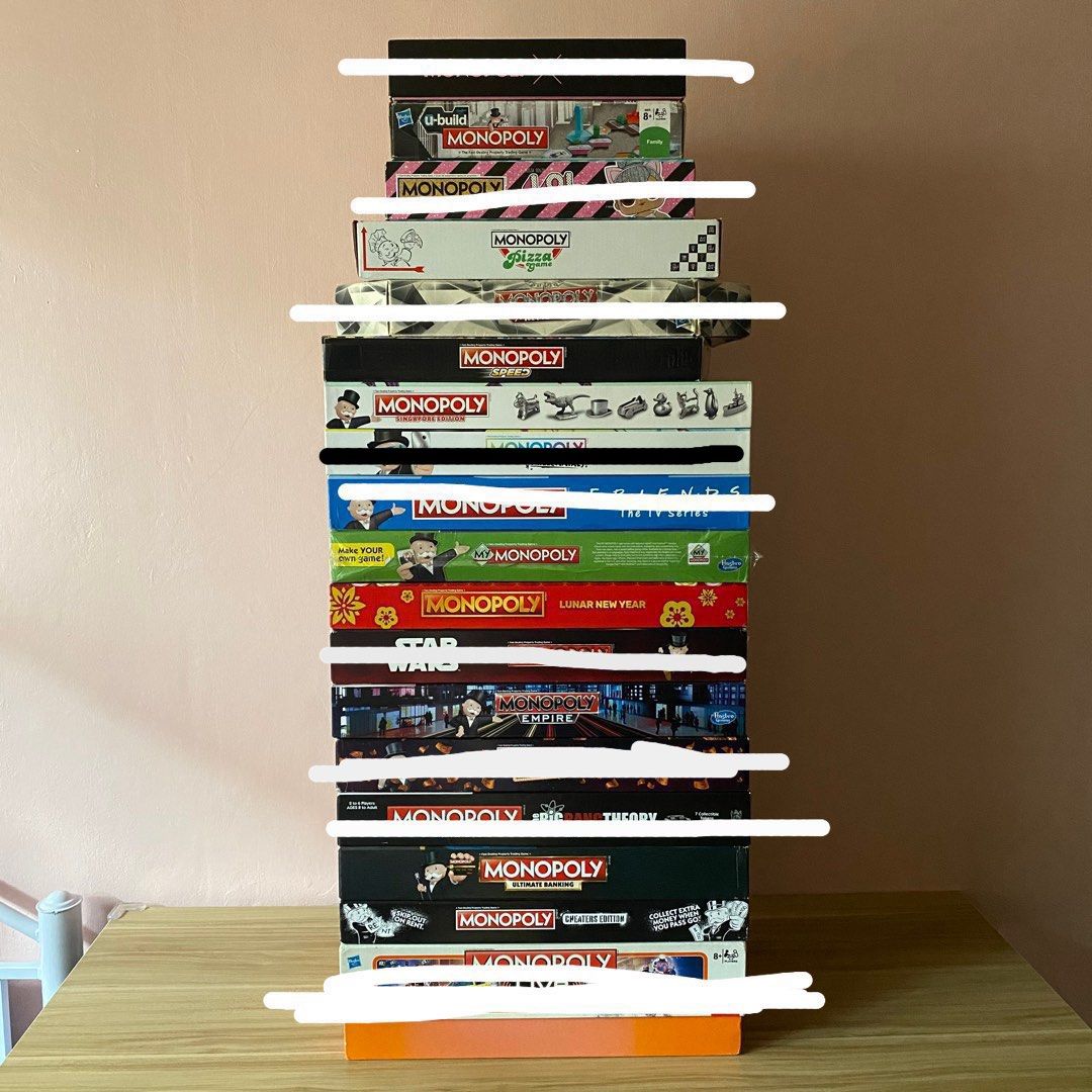 Monopoly Boards (Category: Board Games & Puzzles) located in Marikina City. Submitted by clarisse0802 (Listing ID 1364406606, Image 2). Description: UPDATED: Sept 14, 2026 - PRICE LIST IS IN THE PHOTOS Quitting sale for Monopoly collection Price starts at 500. Please message me for condition and price inquiries. Most of them have only been played 3x max, while some were only opened for unboxing videos. Lots of hard to find/special edition boards 