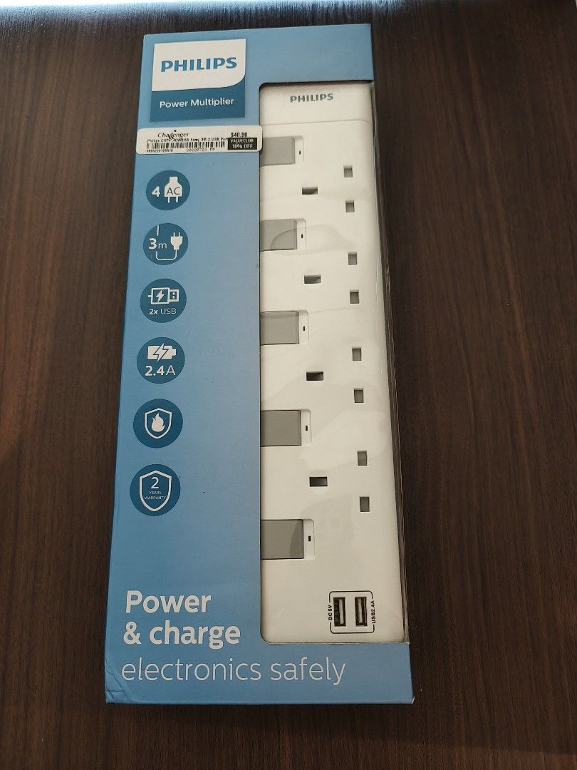 Philips Power Multiplier 4-Way Extension Socket, TV & Home Appliances ...